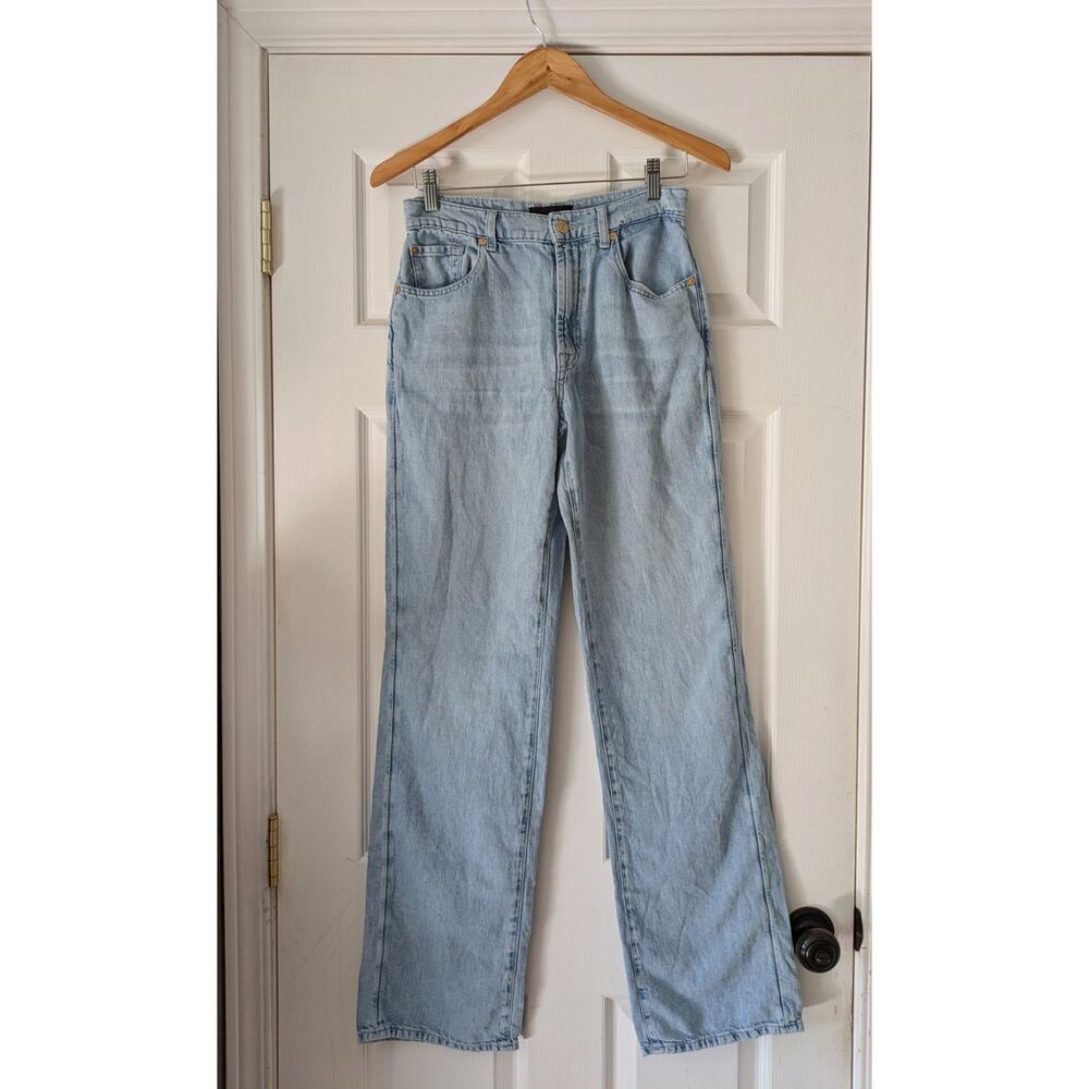 7 For All Mankind Jeans 27 Light Wash Wide leg *Flaw* 33" Inseam